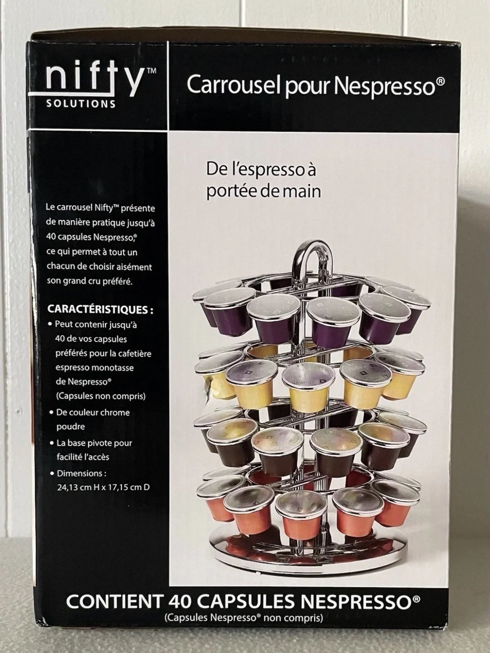 Nifty Solutions Chrome Coffee Capsule Carousel - Silver